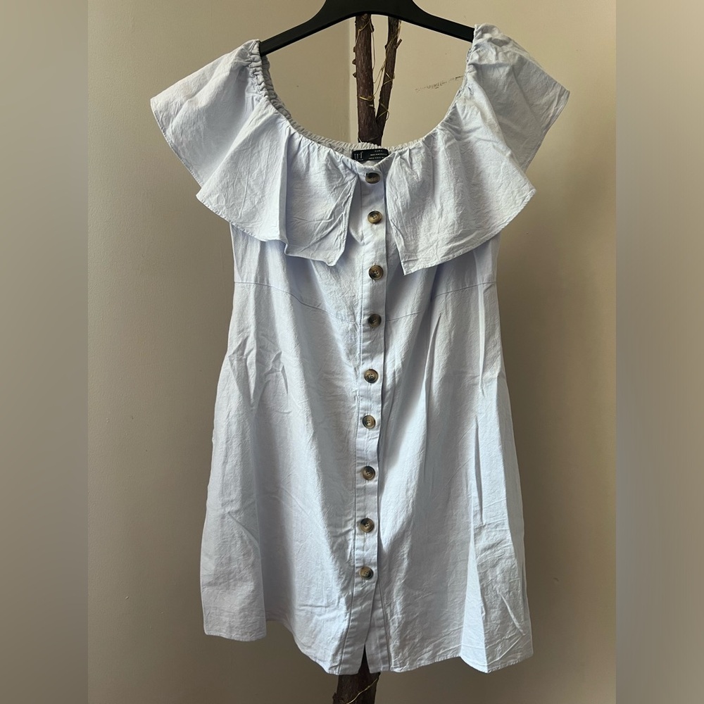 Zara ruffled sleeve mini dress